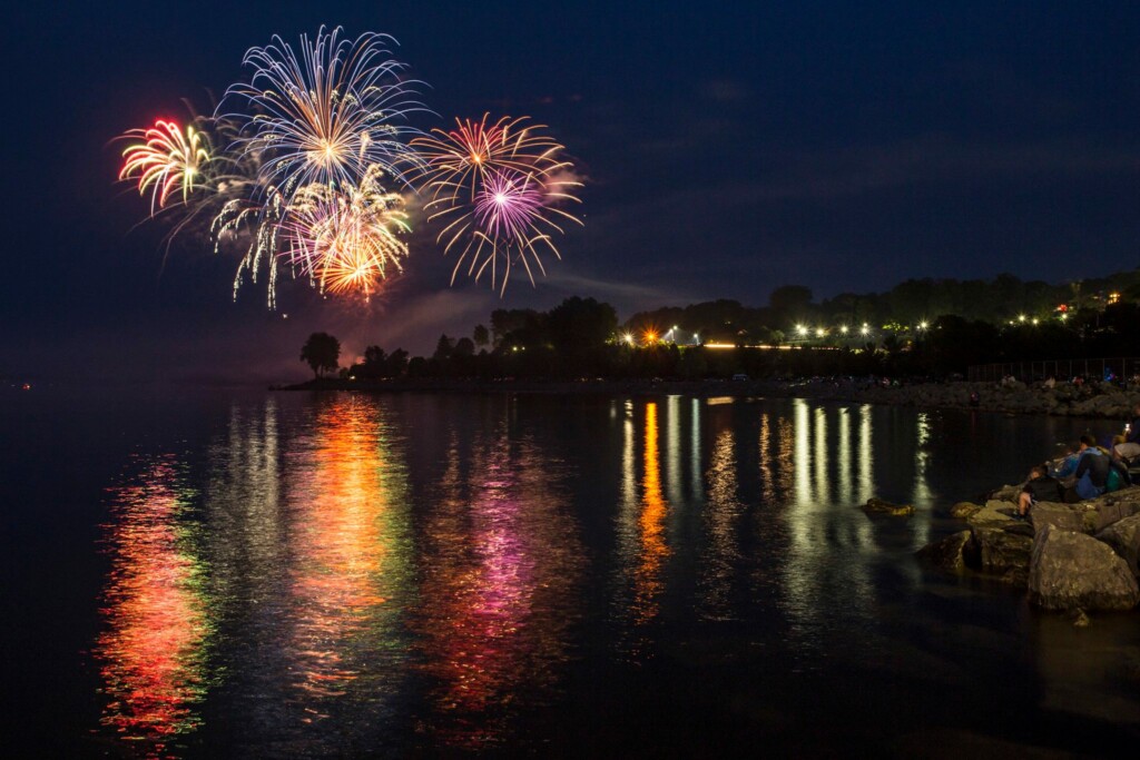 Fireworks over little traverse bay