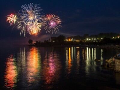 Fireworks over little traverse bay