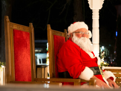 It's Santa at the downtown open house in downtown petoskey
