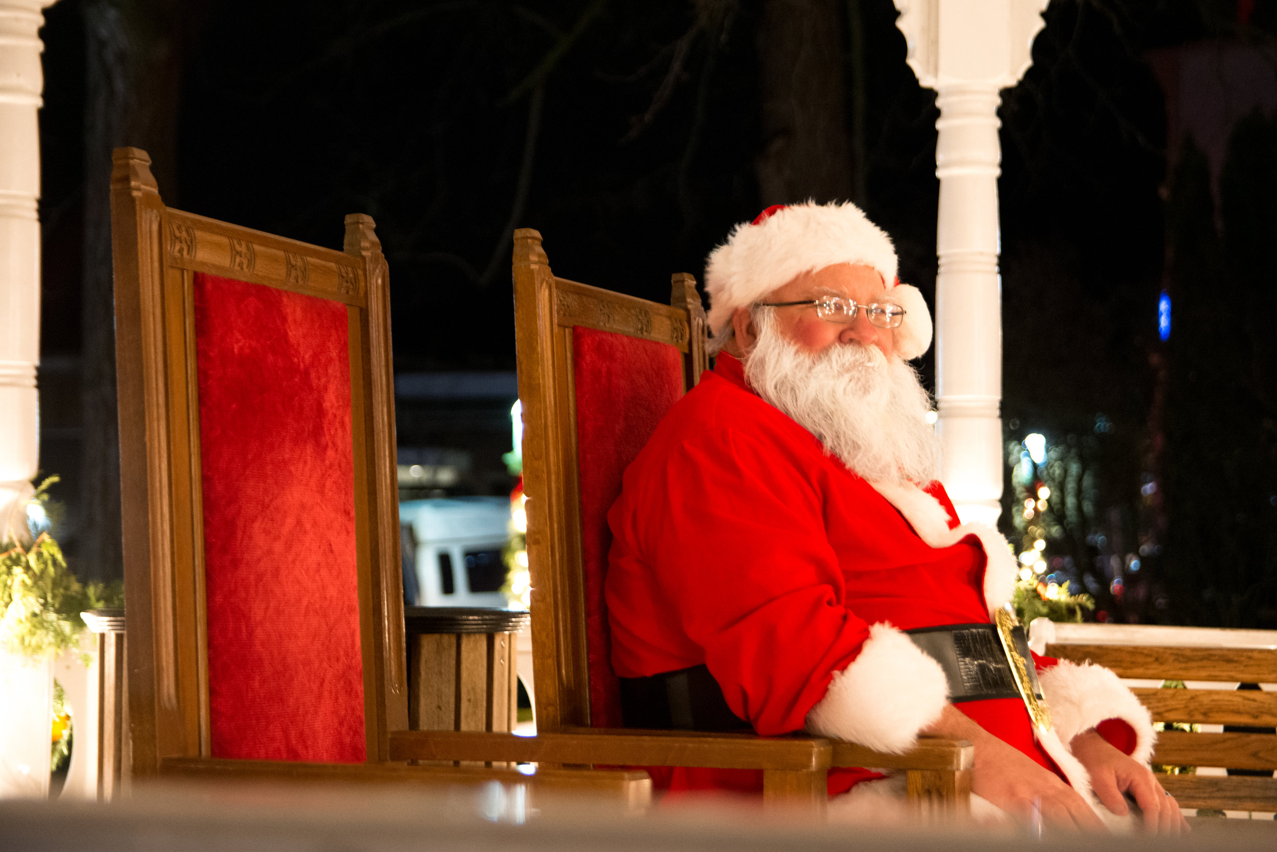 It's Santa at the downtown open house in downtown petoskey