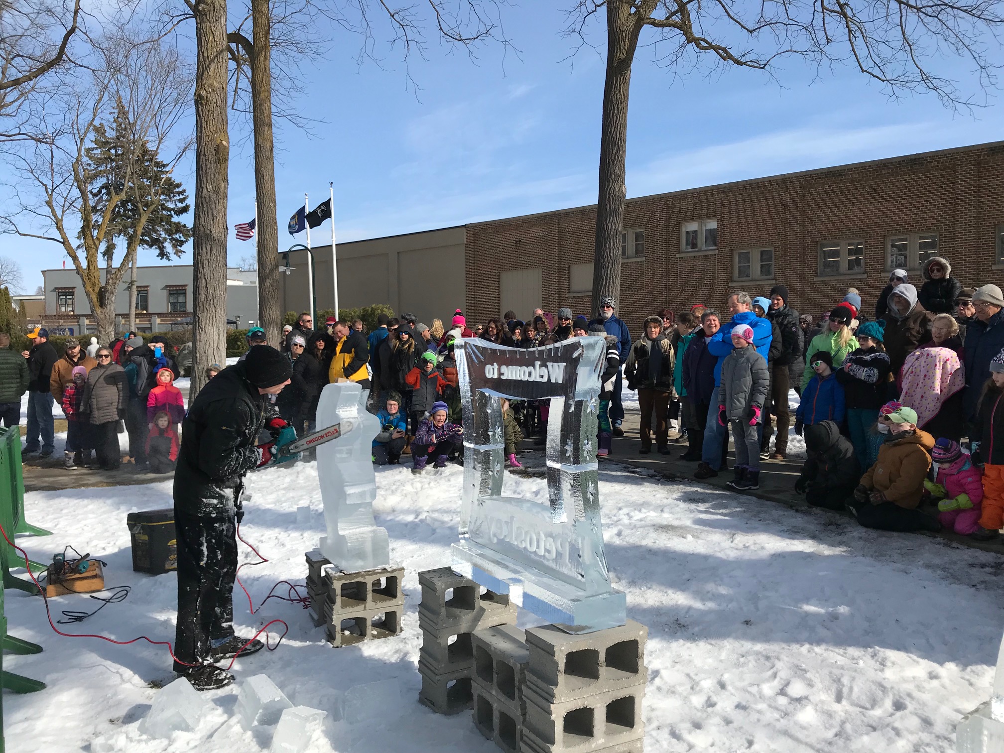 Live Ice Carving in Downtown Petoskey