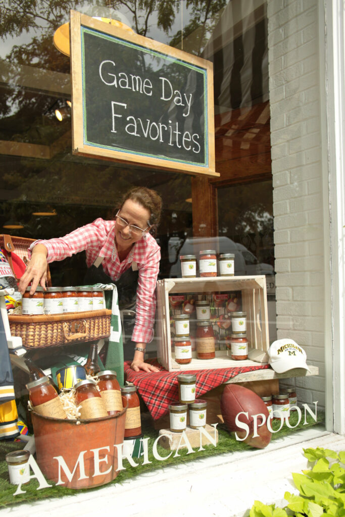 American Spoon display window: Game Day Favorites