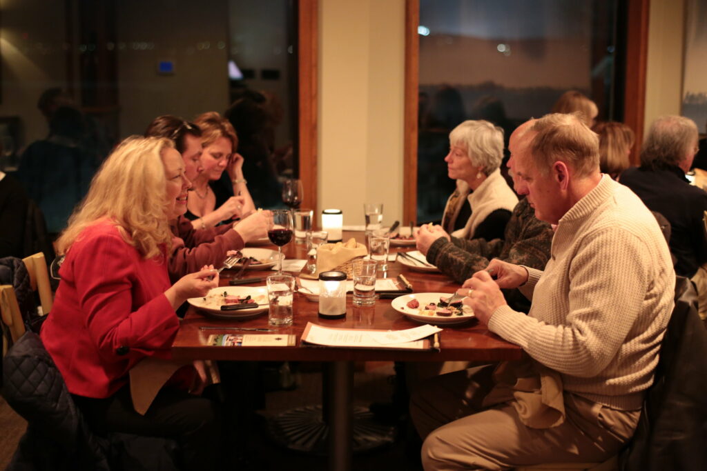 Enjoying dinner out in Downtown Petoskey