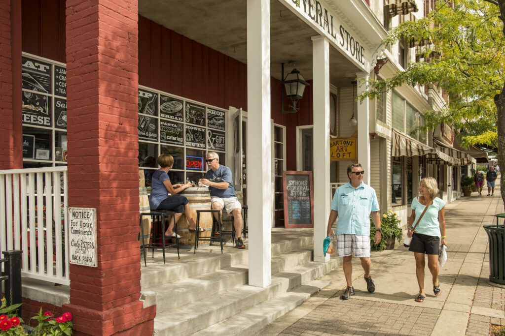 Walking by Symons general store