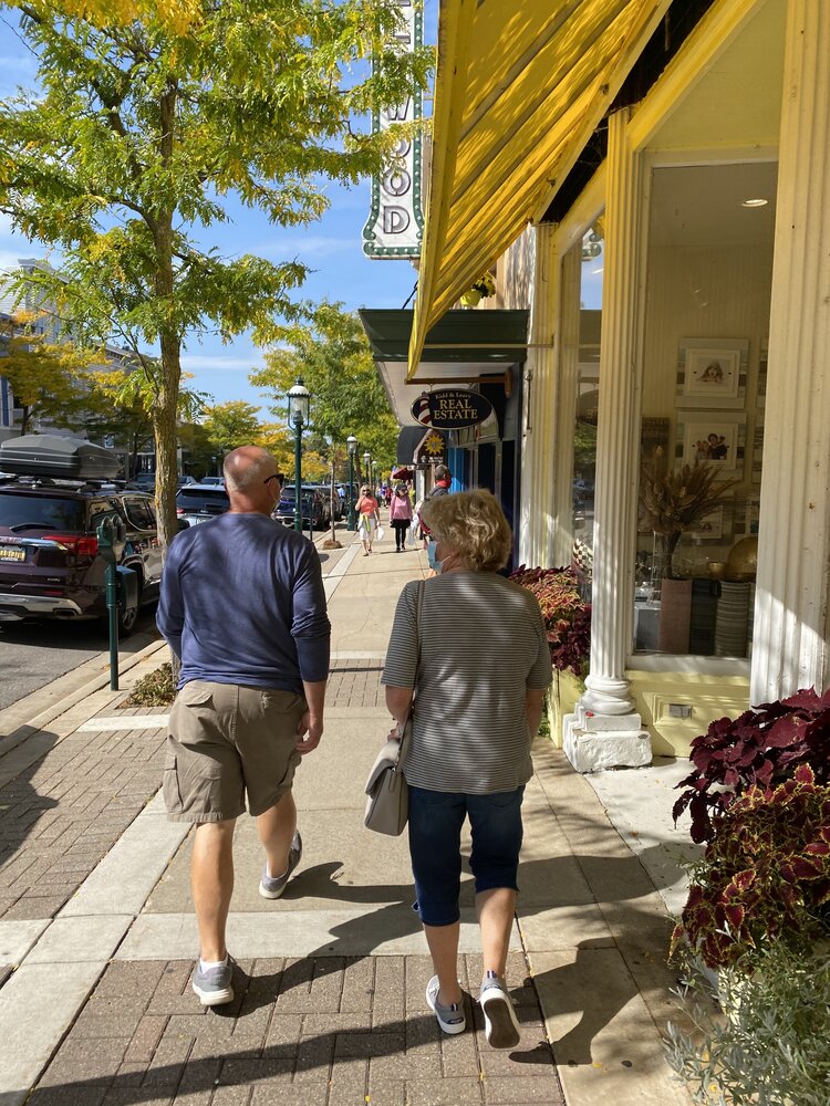 Walking through downtown petoskey in the fall