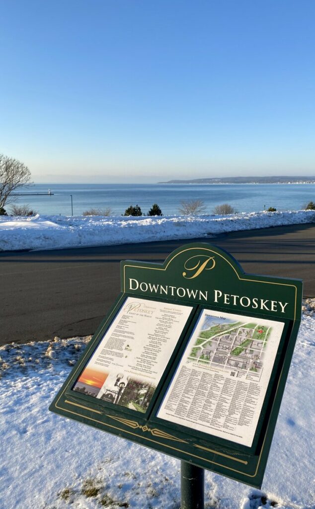 Hope. Looking out over little traverse bay in the winter