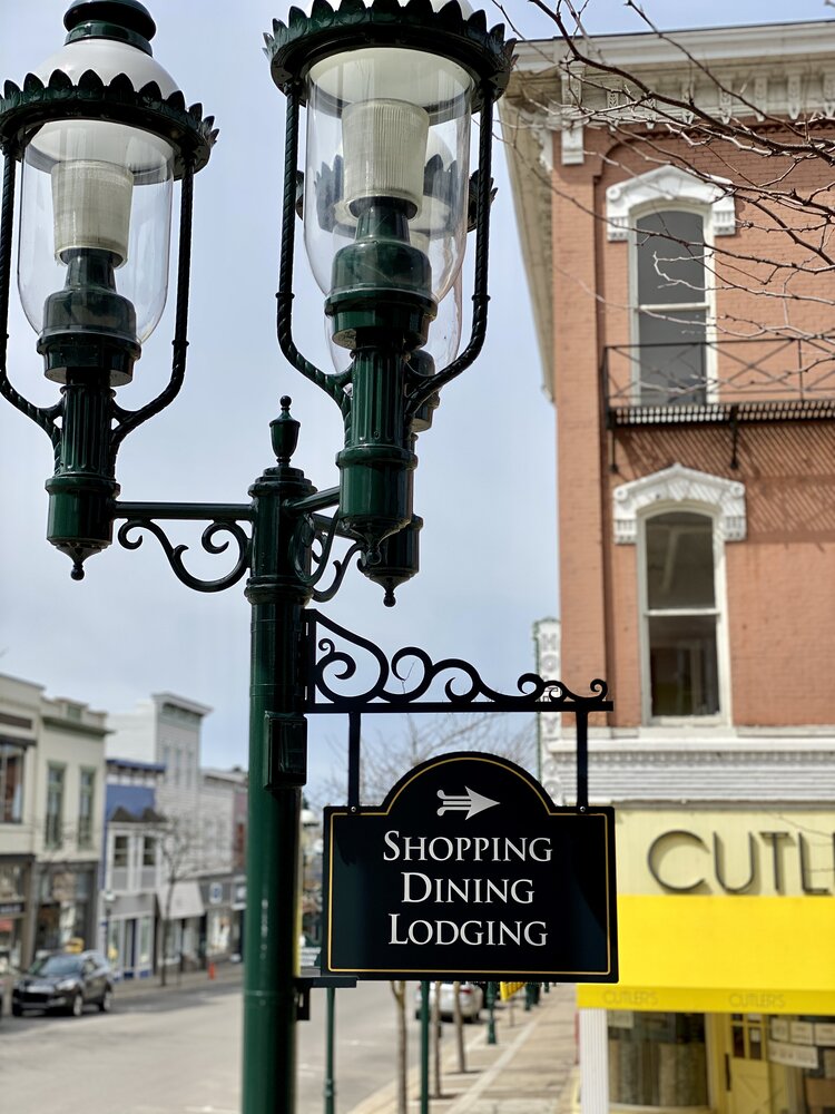 The shopping district in petoskey downtown