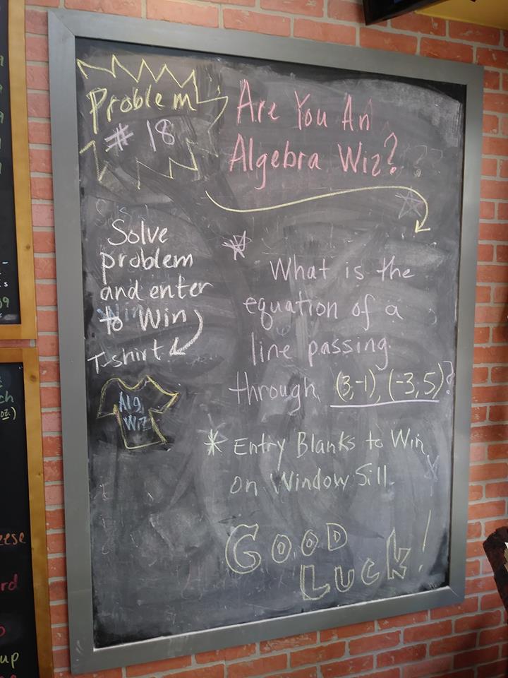 Chalkboard in the pretzel shoppe