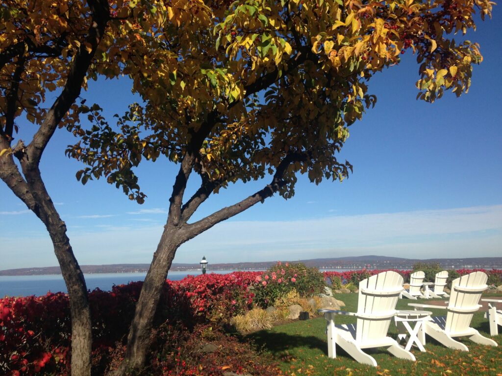 Transition to fall in Petoskey, Michigan. Scenic Color change overlook