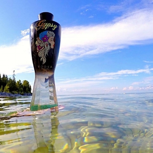 Gypsy Vodka Bottle in the water