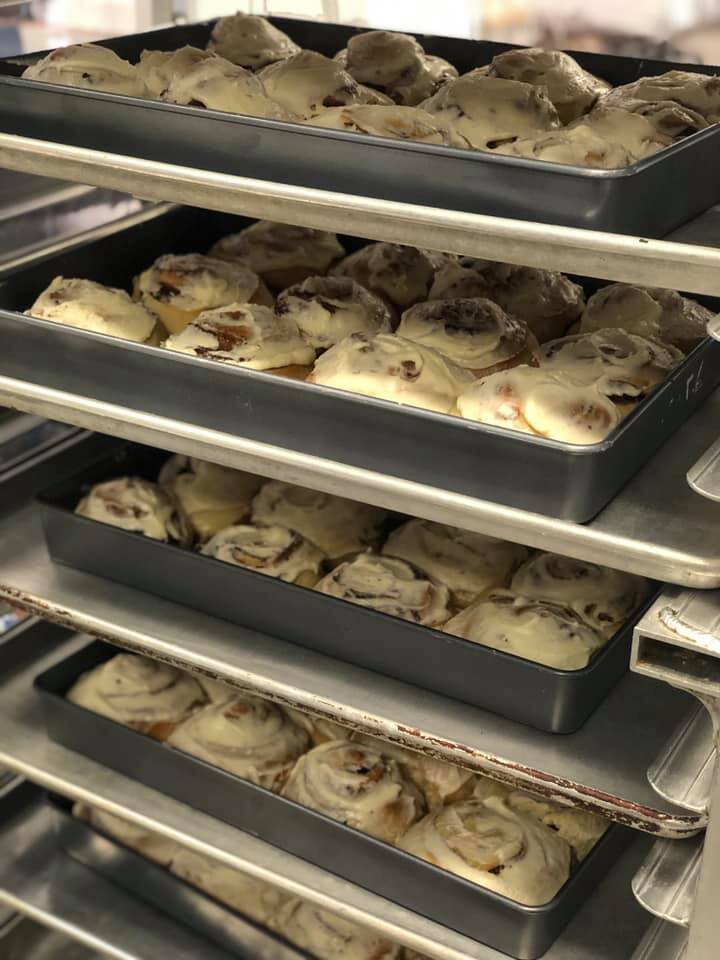 Tillie's Tafel in Petoskey Michigan. Fresh rolls on the proofing racks.