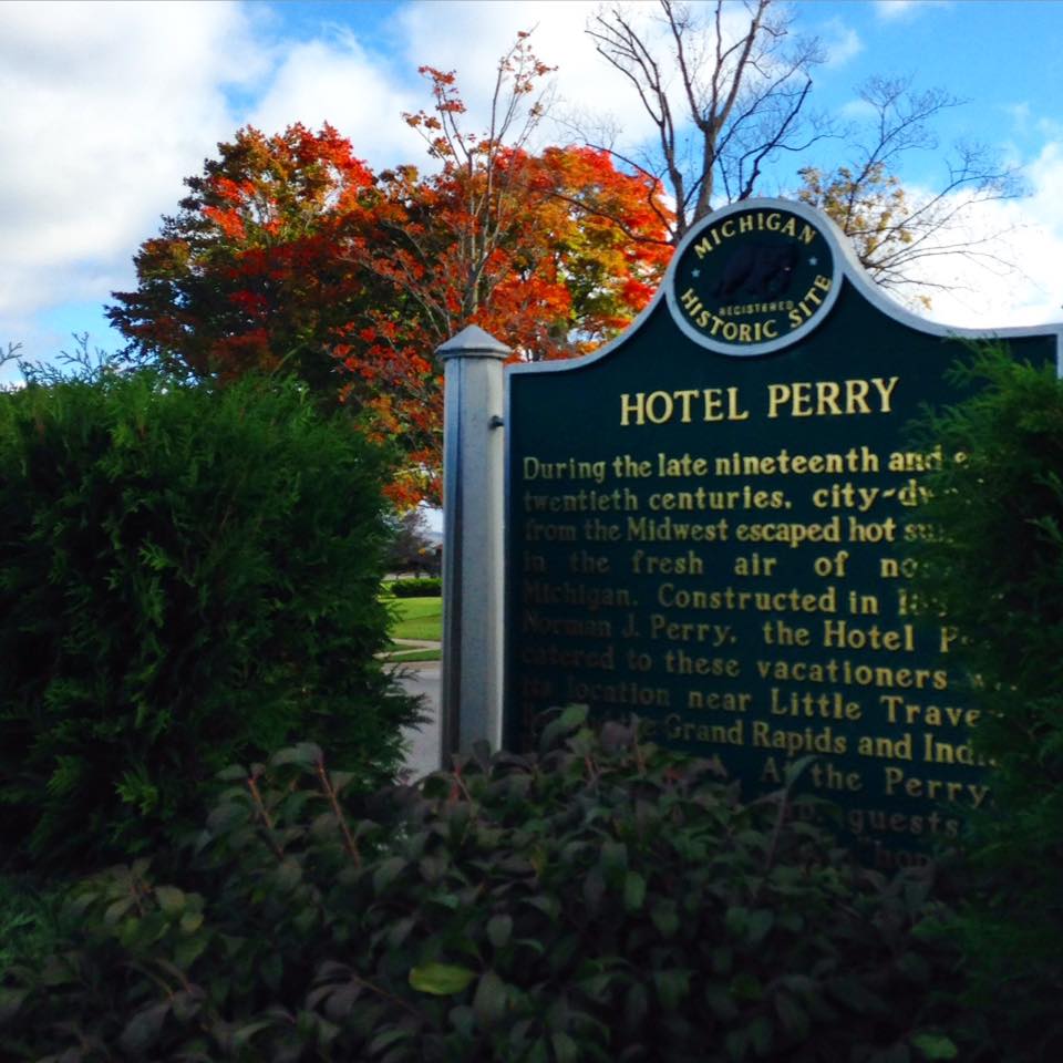 Transition to Fall. The Stafford Perry Hotel in Petoskey Michigan